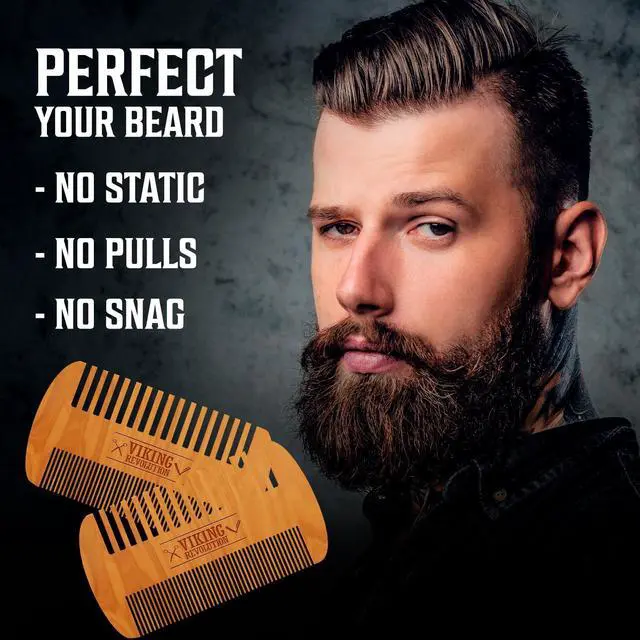 Alt view image 5 of 7 - Viking Revolution Wooden Beard Comb & Case - Pocket Comb, 2 Pack | Crafted from Quality Wood - Static-Free Grooming Tool - Includes Sleek Carrying Case - Pocket-Friendly Design