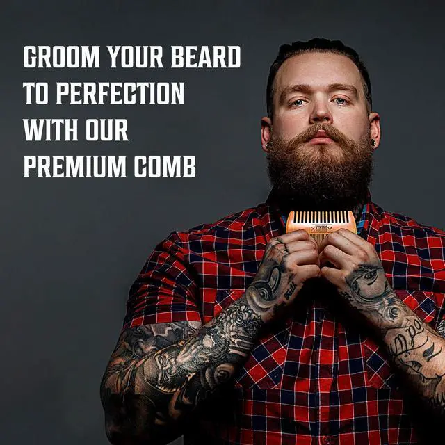Alt view image 3 of 7 - Viking Revolution Wooden Beard Comb & Case - Pocket Comb, 2 Pack | Crafted from Quality Wood - Static-Free Grooming Tool - Includes Sleek Carrying Case - Pocket-Friendly Design