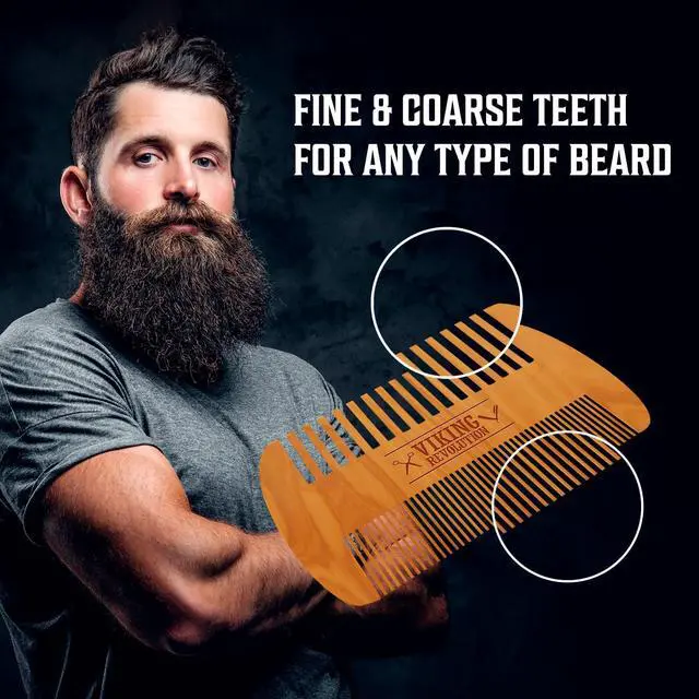Alt view image 6 of 7 - Viking Revolution Wooden Beard Comb & Case - Pocket Comb, 2 Pack | Crafted from Quality Wood - Static-Free Grooming Tool - Includes Sleek Carrying Case - Pocket-Friendly Design