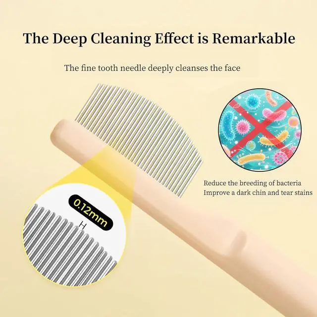 Alt view image 5 of 7 - 2 Pack Stainless Steel Dog Eye Comb, Puppy Flea Brush (Pink) | Small Design for Pet Facial & Paw Grooming, Round-Tip Arc Teeth, Fit Yorkie, Shih Tzu, Maltese, Maltipoo, Pomeranian, Cat