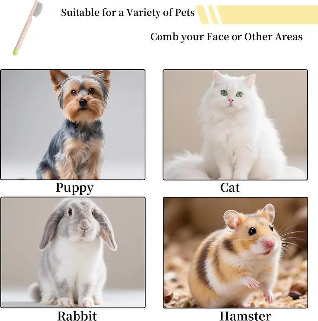 Alt view image 6 of 7 - 2 Pack Stainless Steel Dog Eye Comb, Puppy Flea Brush (Pink) | Small Design for Pet Facial & Paw Grooming, Round-Tip Arc Teeth, Fit Yorkie, Shih Tzu, Maltese, Maltipoo, Pomeranian, Cat