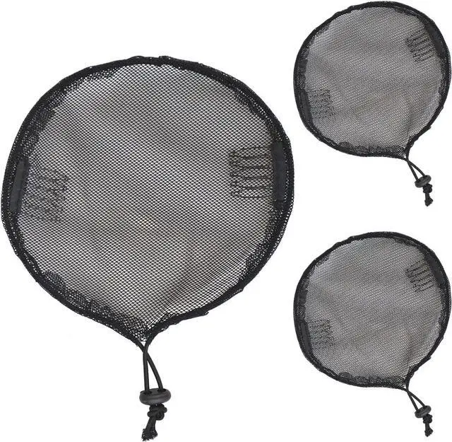 Main image of 3 Pcs Black Round Ponytail Net Elastic Drawstring Hair Net Base for Making Afro Puff Drawstring Ponytail Wig