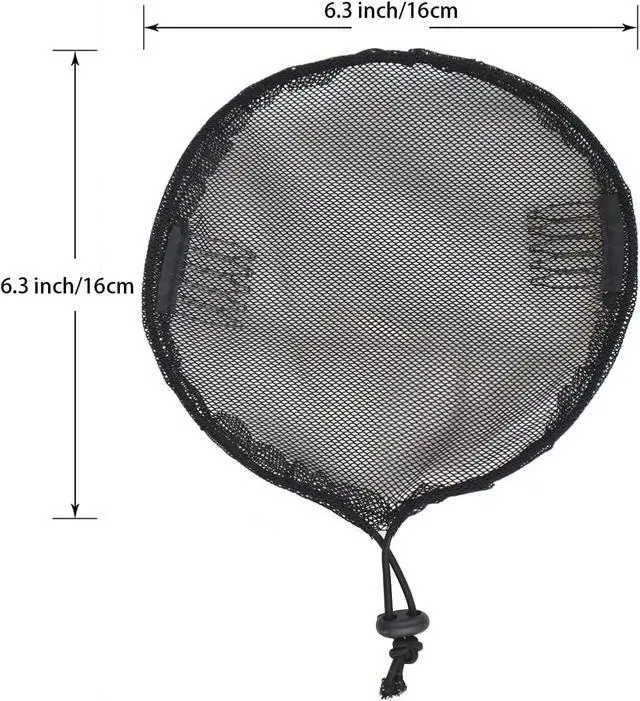 Alt view image 2 of 6 - 3 Pcs Black Round Ponytail Net Elastic Drawstring Hair Net Base for Making Afro Puff Drawstring Ponytail Wig