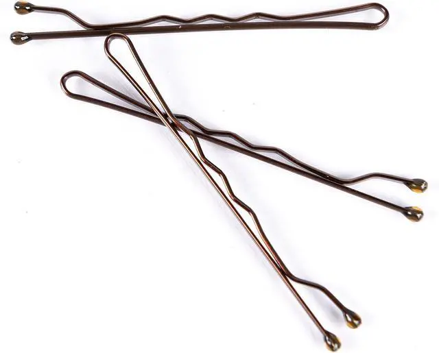 Alt view image 6 of 7 - Amazon Basics No Slip Bobby Pins for All Hair Types, Secure Hold Hair Pins for Updos, Brunette Brown, 48 Count