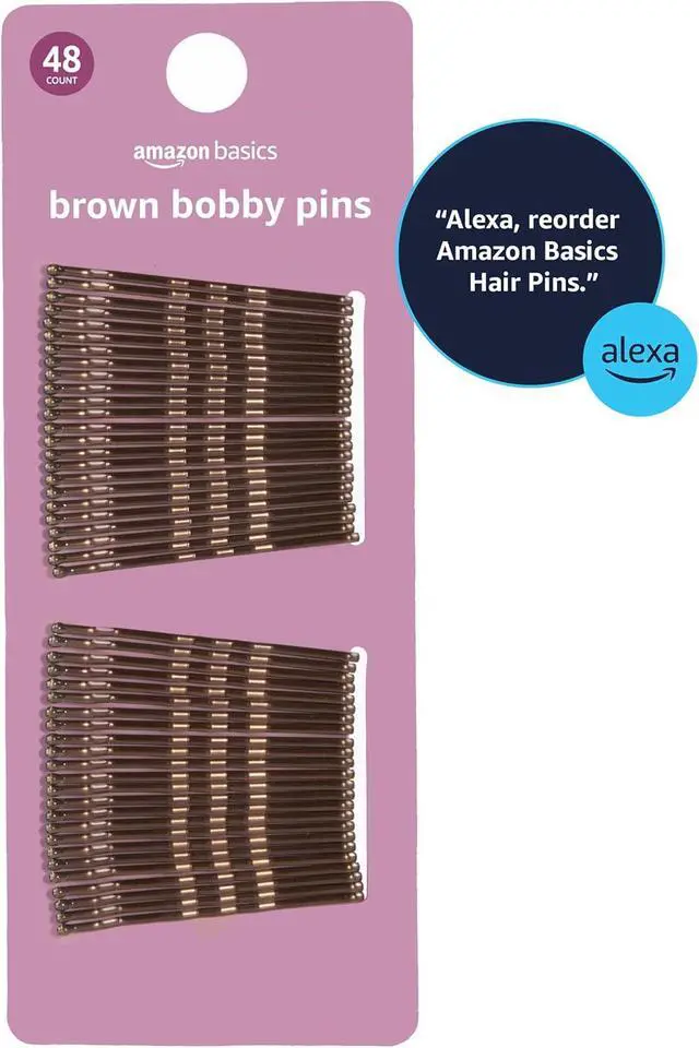 Alt view image 7 of 7 - Amazon Basics No Slip Bobby Pins for All Hair Types, Secure Hold Hair Pins for Updos, Brunette Brown, 48 Count
