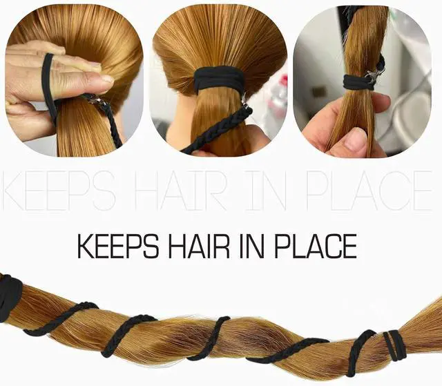 Alt view image 5 of 7 - Sports Hair Ties 16" 3Pcs Non Damage No Slip Thick Fine Hair,Elastic Spiral Ponytail Hair Bands for Women Girls,Gym Yoga Running Hair Ties for Beach Sports,3 Colors (Beige+Caramel+Black)