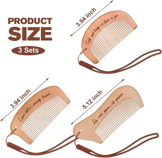 Alt view image 2 of 5 - Ziliny 3 Pcs Wooden Birth Comb for Labor Pain Relief Pregnancy Comb | Birthing Tool for Expecting Mom, Pain Relief Delivery Relaxation Gift, Acupressure Grip for Contraction, Natural Wood Comfort