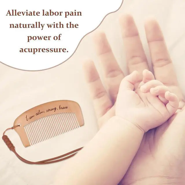 Alt view image 4 of 5 - Ziliny 3 Pcs Wooden Birth Comb for Labor Pain Relief Pregnancy Comb | Birthing Tool for Expecting Mom, Pain Relief Delivery Relaxation Gift, Acupressure Grip for Contraction, Natural Wood Comfort