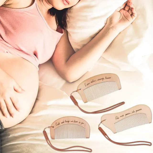 Alt view image 5 of 5 - Ziliny 3 Pcs Wooden Birth Comb for Labor Pain Relief Pregnancy Comb | Birthing Tool for Expecting Mom, Pain Relief Delivery Relaxation Gift, Acupressure Grip for Contraction, Natural Wood Comfort