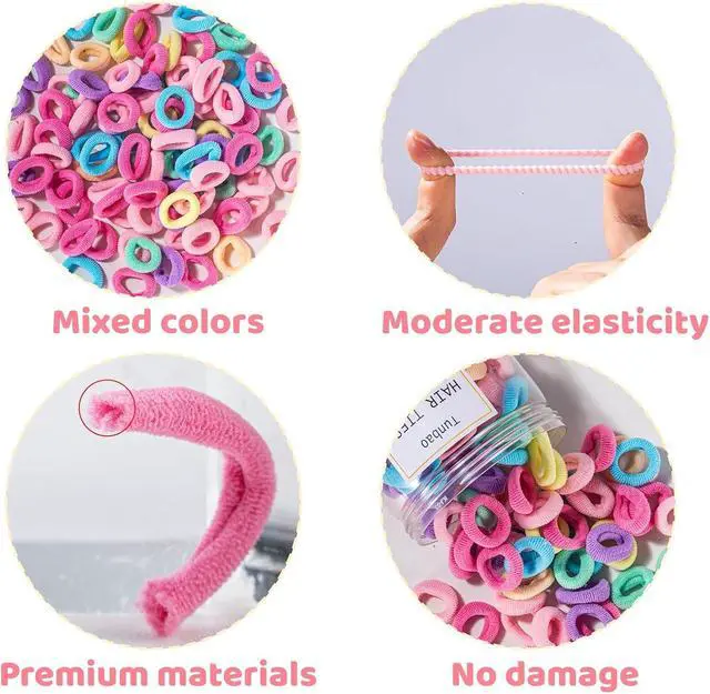 Alt view image 4 of 6 - 100PCS Baby Hair Ties,Toddler Ponytail Holders,Hair Bands for Girls Kids | Soft Small Scrunchies,Seamless Hair Elastics,No Damage Hair Accessories,Comfortable Wear,Easy to Store(Multicolor)