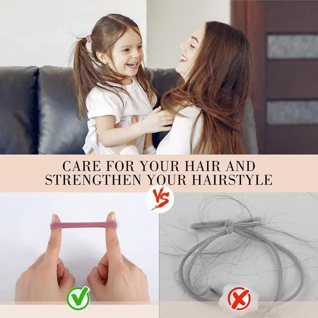 Alt view image 6 of 7 - 100 Pcs Seamless Nylon Hair Ties, Stretchy Ponytail Holders For Women | Soft Seamless Nylon, No-Pull Hold, For Thin Or Thick Hair, Ideal For Sports, Yoga, Work, And Travel