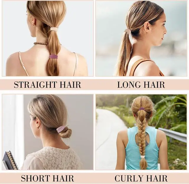 Alt view image 7 of 7 - 100 Pcs Seamless Nylon Hair Ties, Stretchy Ponytail Holders For Women | Soft Seamless Nylon, No-Pull Hold, For Thin Or Thick Hair, Ideal For Sports, Yoga, Work, And Travel