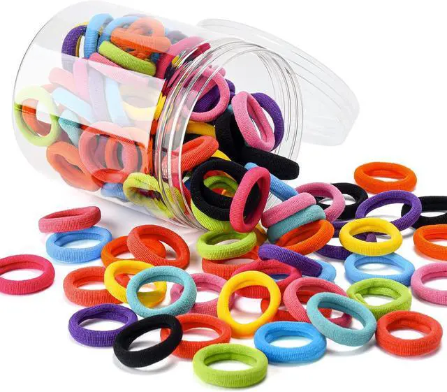 Alt view image 7 of 7 - 100 Pcs Baby Hair Ties, Cotton Ponytail Holders, No Damage Elastics | Cotton Toddler Hair Ties for Girls and Kids, Multicolor Small Soft No Damage Hair Elastics Ponytail Holders(10Colors)