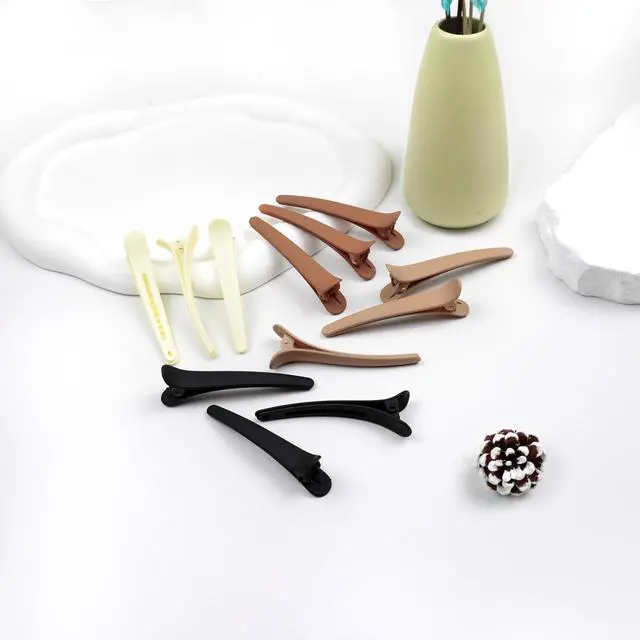 Alt view image 7 of 7 - Matte Duckbill Styling Hair Clips 3.07 Inch No-Crease Sectioning Barrettes for Women & Girls, Hair Accessories in 4 Colors(12Pack)