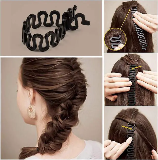 Alt view image 4 of 7 - TsMADDTs Hair Braiding Tools, Topsy Tail and French Braiders for Ponytail | DIY Hair Styling, for Women & Kids, Home Use, Durable Resin, Portable Travel Case