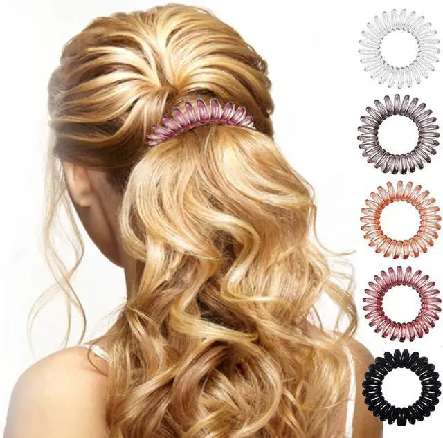 Alt view image 2 of 7 - Hair Ties, 17 Pack Spiral Coils for Thick and Thin Hair - No Crease Ponytail Holders for Women and Children