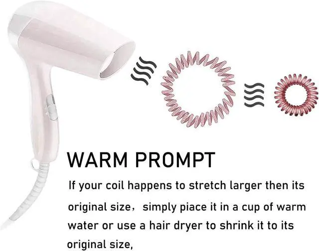 Alt view image 3 of 7 - Hair Ties, 17 Pack Spiral Coils for Thick and Thin Hair - No Crease Ponytail Holders for Women and Children