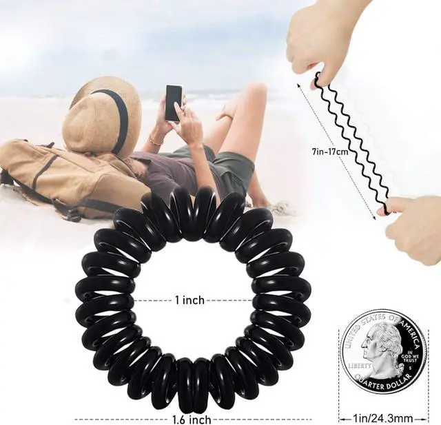 Alt view image 5 of 7 - Hair Ties, 17 Pack Spiral Coils for Thick and Thin Hair - No Crease Ponytail Holders for Women and Children