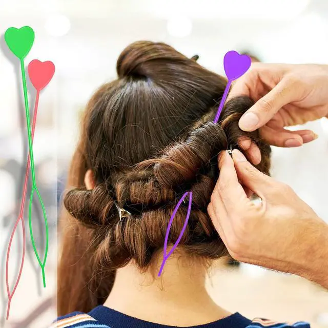Alt view image 5 of 7 - 16PCS Quick Topsy Tail Hair Beader Kit Automatic Bead Loading Tool, Braiding Loop Threader, Ponytail Maker for Girls Kids Hair Styling and Plait Accessories(Colorful)