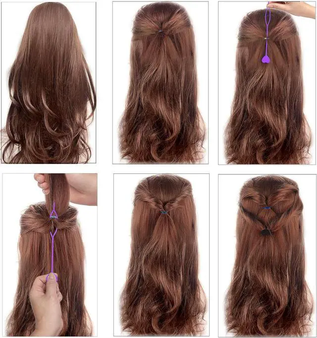 Alt view image 6 of 7 - 16PCS Quick Topsy Tail Hair Beader Kit Automatic Bead Loading Tool, Braiding Loop Threader, Ponytail Maker for Girls Kids Hair Styling and Plait Accessories(Colorful)