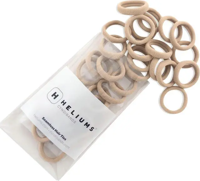 Main image of Heliums Small Soft Hair Ties - Sandy Blonde - 1 Inch Mini Nylon Hair Ties No Damage, Ponytail Holders for Kids, Braids, Dogs and Thin Hair - 30 Count