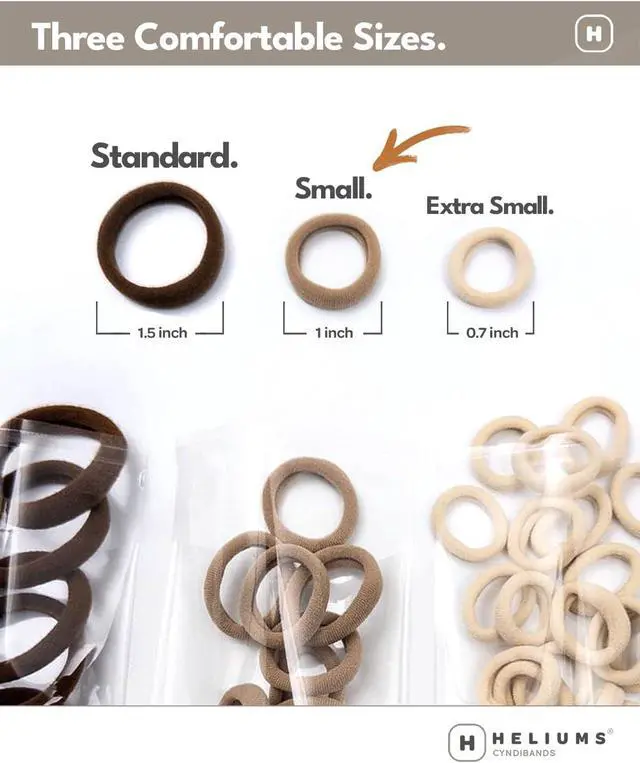 Alt view image 6 of 7 - Heliums Small Soft Hair Ties - Sandy Blonde - 1 Inch Mini Nylon Hair Ties No Damage, Ponytail Holders for Kids, Braids, Dogs and Thin Hair - 30 Count