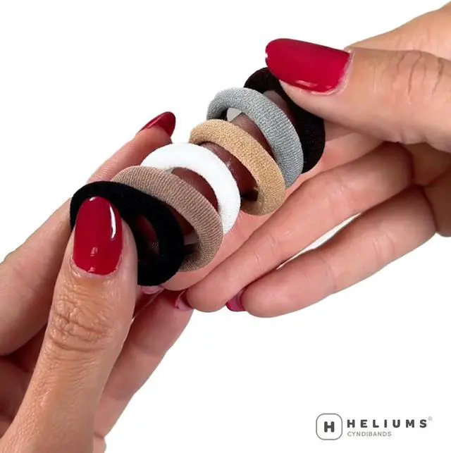 Alt view image 7 of 7 - Heliums Small Soft Hair Ties - Sandy Blonde - 1 Inch Mini Nylon Hair Ties No Damage, Ponytail Holders for Kids, Braids, Dogs and Thin Hair - 30 Count