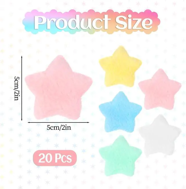 Alt view image 3 of 7 - Fluffy Star Hair Clips, 20 Pcs Cute Star Clips Star Shaped Kawaii Fuzzy Hair Clips Plush Star Hair Accessories Colorful Decora Accessories Y2K Star Shaped Alligator Duckbill Clips for Women Girls