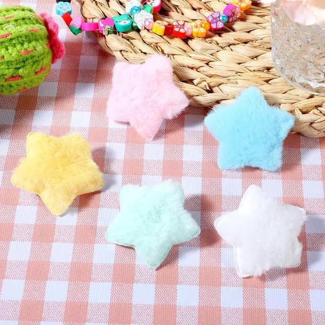 Alt view image 5 of 7 - Fluffy Star Hair Clips, 20 Pcs Cute Star Clips Star Shaped Kawaii Fuzzy Hair Clips Plush Star Hair Accessories Colorful Decora Accessories Y2K Star Shaped Alligator Duckbill Clips for Women Girls