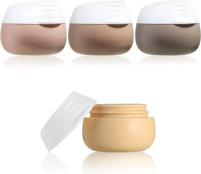 Main image of Gemice Travel Size Containers for Toiletries,1oz,4 Pack,Apricot | TSA Approved Silicone Cream JarsLeak-proof Travel Accessories with Lid,For Cosmetic Makeup Face Body Hand Cream
