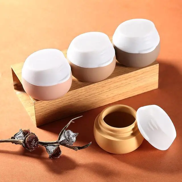 Alt view image 5 of 7 - Gemice Travel Size Containers for Toiletries,1oz,4 Pack,Apricot | TSA Approved Silicone Cream JarsLeak-proof Travel Accessories with Lid,For Cosmetic Makeup Face Body Hand Cream