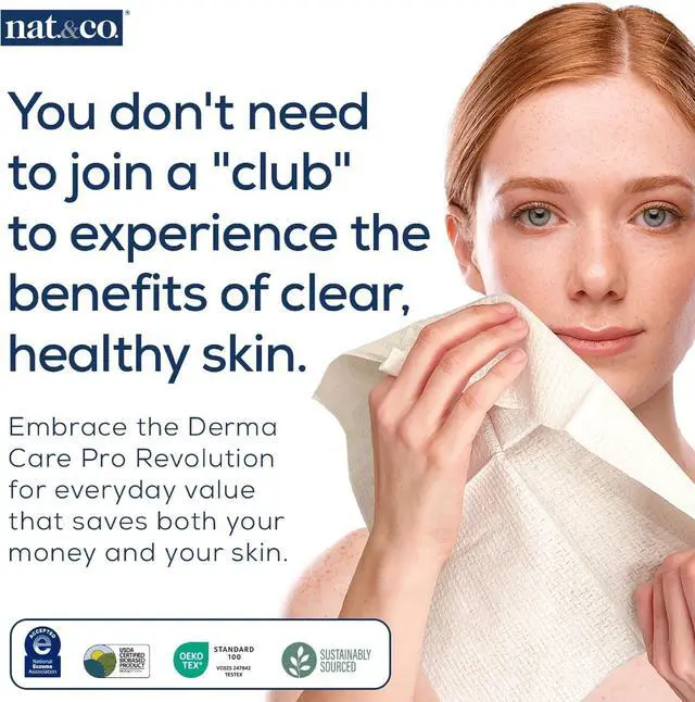 Alt view image 3 of 7 - Nat.&Co. Derma Care Pro 100% USDA Biobased Material - Professional Grade Extra Large Face Towels - Bio-Based Towel, Makeup Remover Dry Wipes, Facial Wash Cloths for Sensitive and Clean Skin - 50 Count