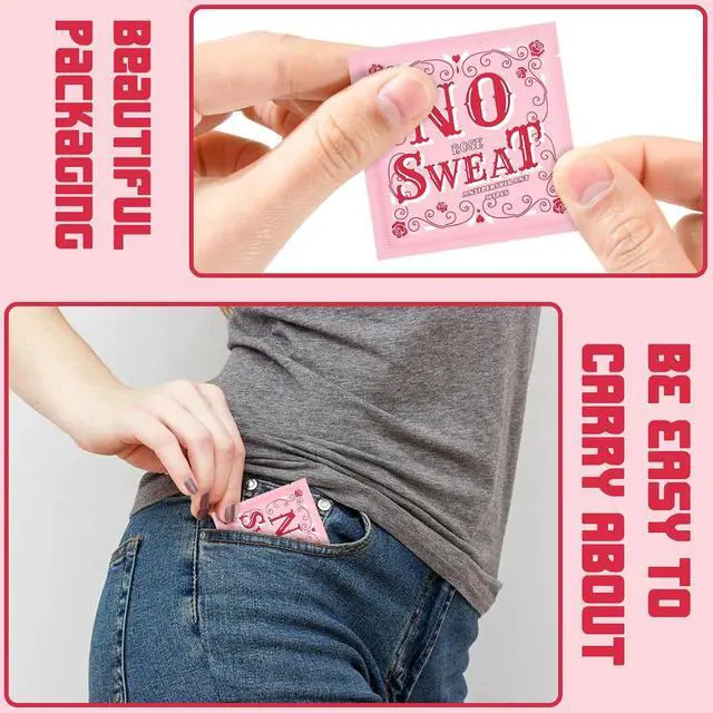 Alt view image 3 of 7 - Body Wipes 50 pieces of Antiperspirant deodorant Wipes And Travel Deodorant Individually Wrap Hypoallergenic Mini Deodorant Underarm Rose And Travel To Clean Skin For Female Male Teenagers