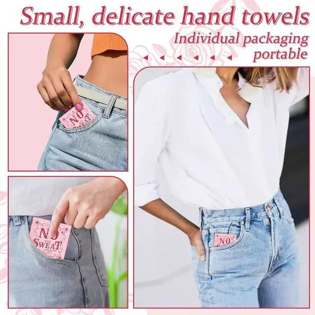 Alt view image 6 of 7 - Body Wipes 50 pieces of Antiperspirant deodorant Wipes And Travel Deodorant Individually Wrap Hypoallergenic Mini Deodorant Underarm Rose And Travel To Clean Skin For Female Male Teenagers