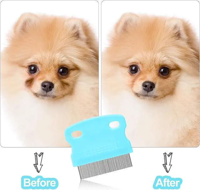 Alt view image 4 of 7 - 5 Pieces Dog Eye Combs Tear Stain Remover Combs Pet Grooming Comb for Small Dogs Gently Removing Eye Mucus and Crust (Light Blue, Black)