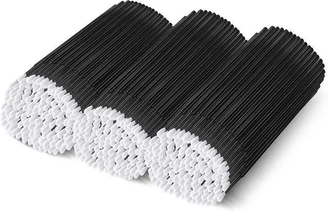 Main image of 300 Count Disposable Micro Applicator Brush for Eyelash Extension, Micro Swabs Mascara Wands for Makeup Application Black