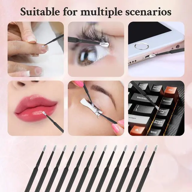 Alt view image 3 of 7 - 300 Count Disposable Micro Applicator Brush for Eyelash Extension, Micro Swabs Mascara Wands for Makeup Application Black