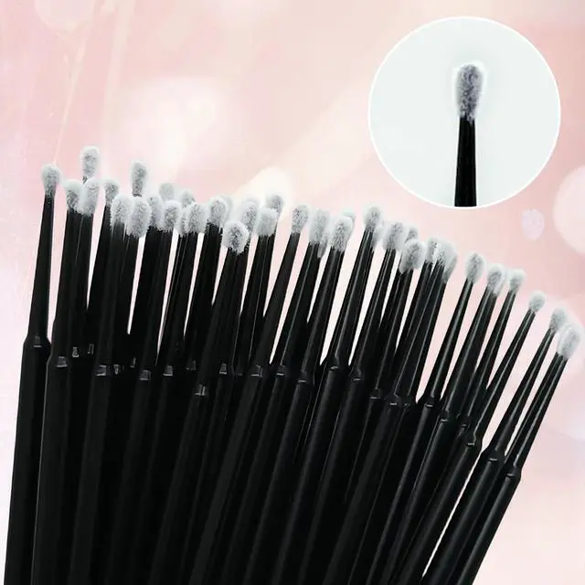 Alt view image 4 of 7 - 300 Count Disposable Micro Applicator Brush for Eyelash Extension, Micro Swabs Mascara Wands for Makeup Application Black