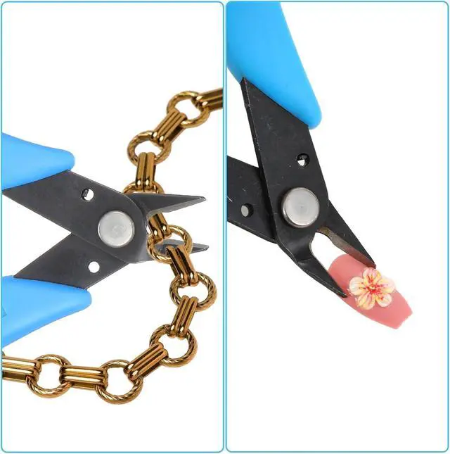 Alt view image 3 of 7 - Nail Art Decorations Remover DIY Tool Stainless Steel Nail Art Scissors Rhinestone Remover Metal Chain Cutter Professional Nipper Cutter Scissors Manicure Accessory 5" Diagonal Pliers