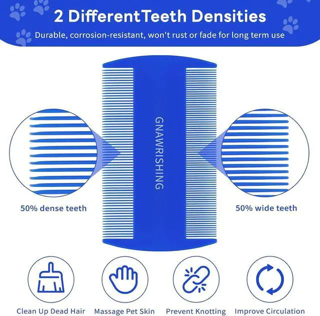 Alt view image 6 of 7 - Flea Comb 4Pcs with High Strength Teeth Pet Tear Stain Remover Combs, Pet Dog Cat Grooming Comb Set Effective Float Hair Remover