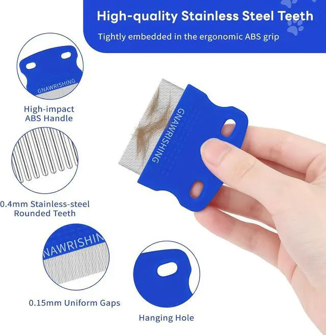 Alt view image 4 of 7 - Flea Comb 4Pcs with High Strength Teeth Pet Tear Stain Remover Combs, Pet Dog Cat Grooming Comb Set Effective Float Hair Remover