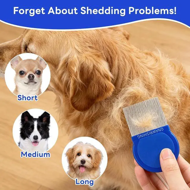 Alt view image 7 of 7 - Flea Comb 4Pcs with High Strength Teeth Pet Tear Stain Remover Combs, Pet Dog Cat Grooming Comb Set Effective Float Hair Remover