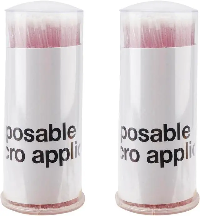 Alt view image 2 of 7 - 200 Pcs Disposable Micro cotton swabs Micro Applicator Brush | Micro Swabs For Eyelash Extensions,Mascara Micro Brush For Cleaning Makeup and Personal Care (crystal pink)