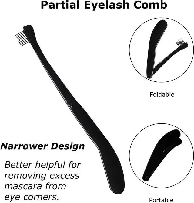 Alt view image 4 of 7 - Eyelash Comb - 2PCS Eyelash Separator Tool,Lash Separator | Lash Comb With Cover For Girls Women,Eye Makeup Brushes Separator,Mascara Applicator Tools With Metal Teeth