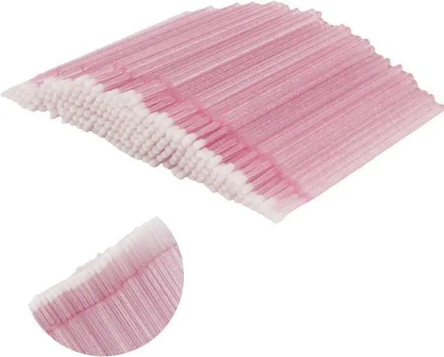 Alt view image 7 of 7 - 200 Pcs Disposable Micro cotton swabs Micro Applicator Brush | Micro Swabs For Eyelash Extensions,Mascara Micro Brush For Cleaning Makeup and Personal Care (crystal pink)