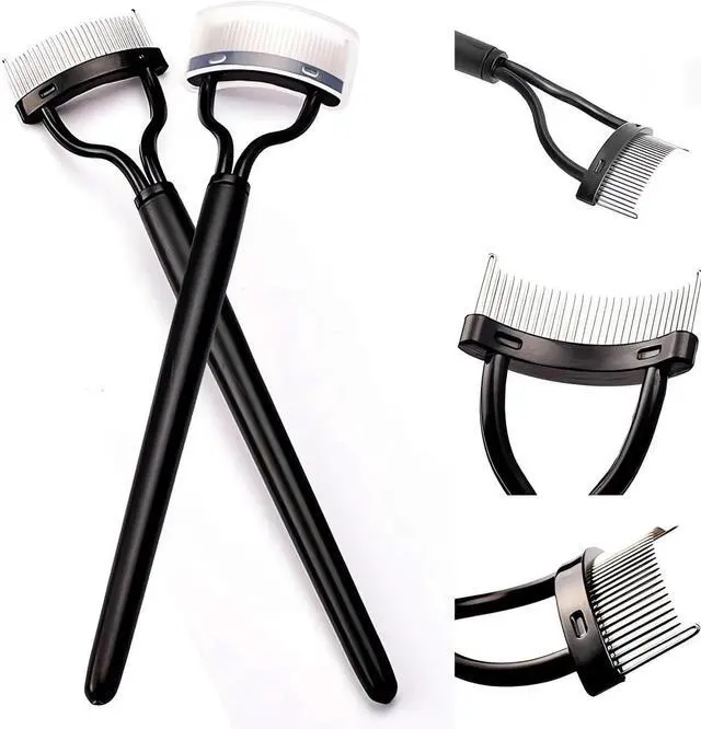 Alt view image 2 of 7 - Eyelash Comb - 2PCS Eyelash Separator Tool,Lash Separator | Lash Comb With Cover For Girls Women,Eye Makeup Brushes Separator,Mascara Applicator Tools With Metal Teeth