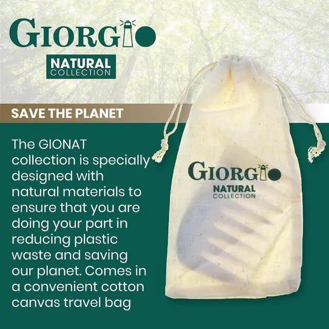 Alt view image 5 of 7 - Giorgio GIONAT8 Small Natural Wooden Comb Detangler Wide Tooth Comb for Curly Hair, Bamboo and Beechwood Combs for Thick Hairs, Vegan Wooden Combs Perfect for Use with Long Thick Hair