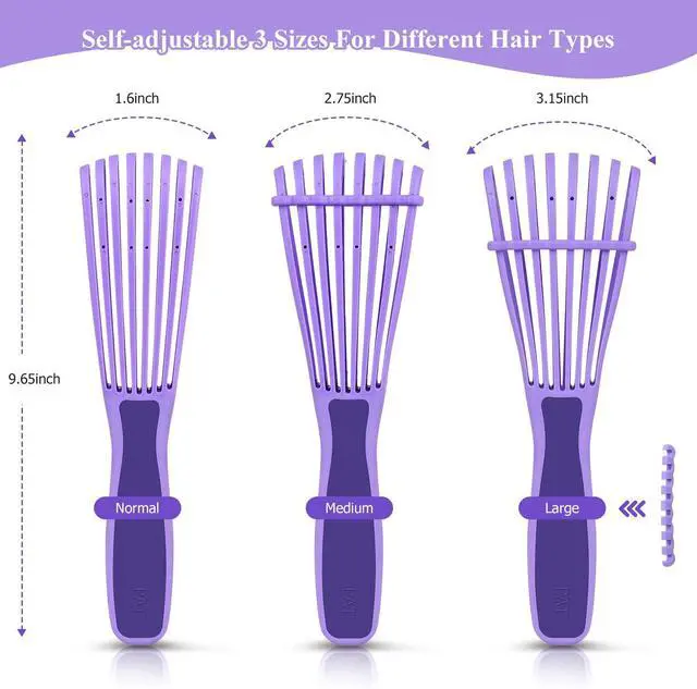 Alt view image 3 of 7 - URTHEONE Detangling Brush for Black Natural Hair, 3A-4C Curly Afro Brush | Wet Dry Detangler Comb for Kinky Coily Wavy Hair, Pain Free No Pull with Comfortable Grip, Easy Clean for Adults Kids(Purple)