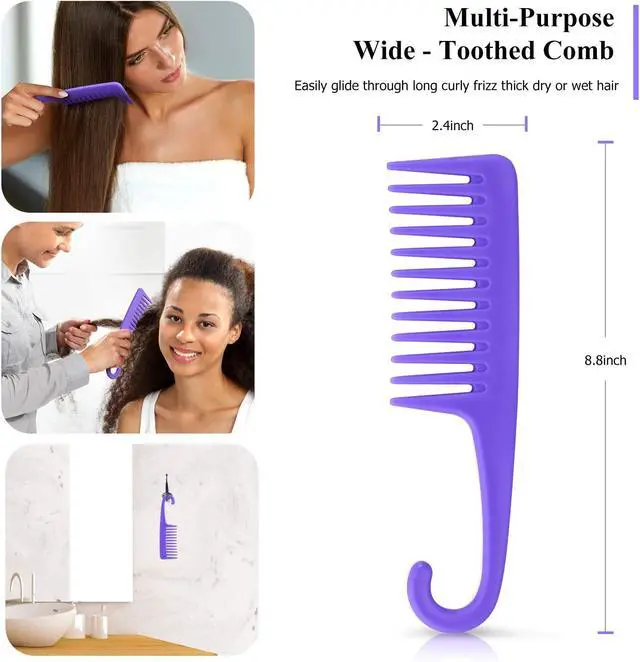Alt view image 6 of 7 - URTHEONE Detangling Brush for Black Natural Hair, 3A-4C Curly Afro Brush | Wet Dry Detangler Comb for Kinky Coily Wavy Hair, Pain Free No Pull with Comfortable Grip, Easy Clean for Adults Kids(Purple)
