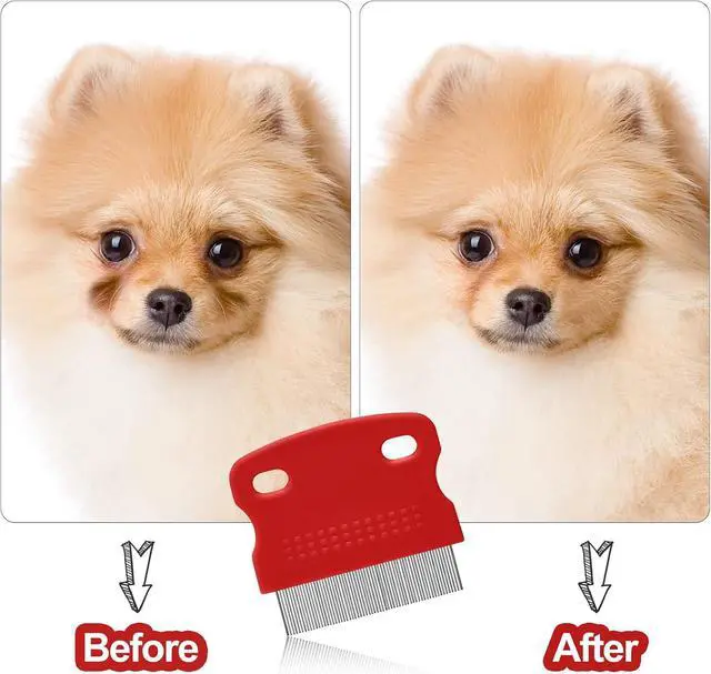 Alt view image 4 of 7 - 5 Pieces Dog Eye Combs Tear Stain Remover Combs Pet Grooming Comb for Small Dogs Gently Removing Eye Mucus and Crust (Red, Black)